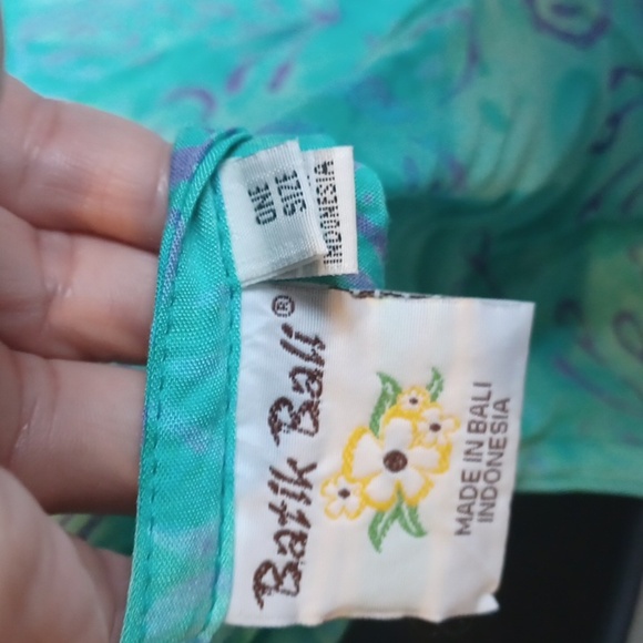 Batik Bali Flowing turquois sundress 🌞  👗, PTP-22", 38" L - Picture 5 of 7